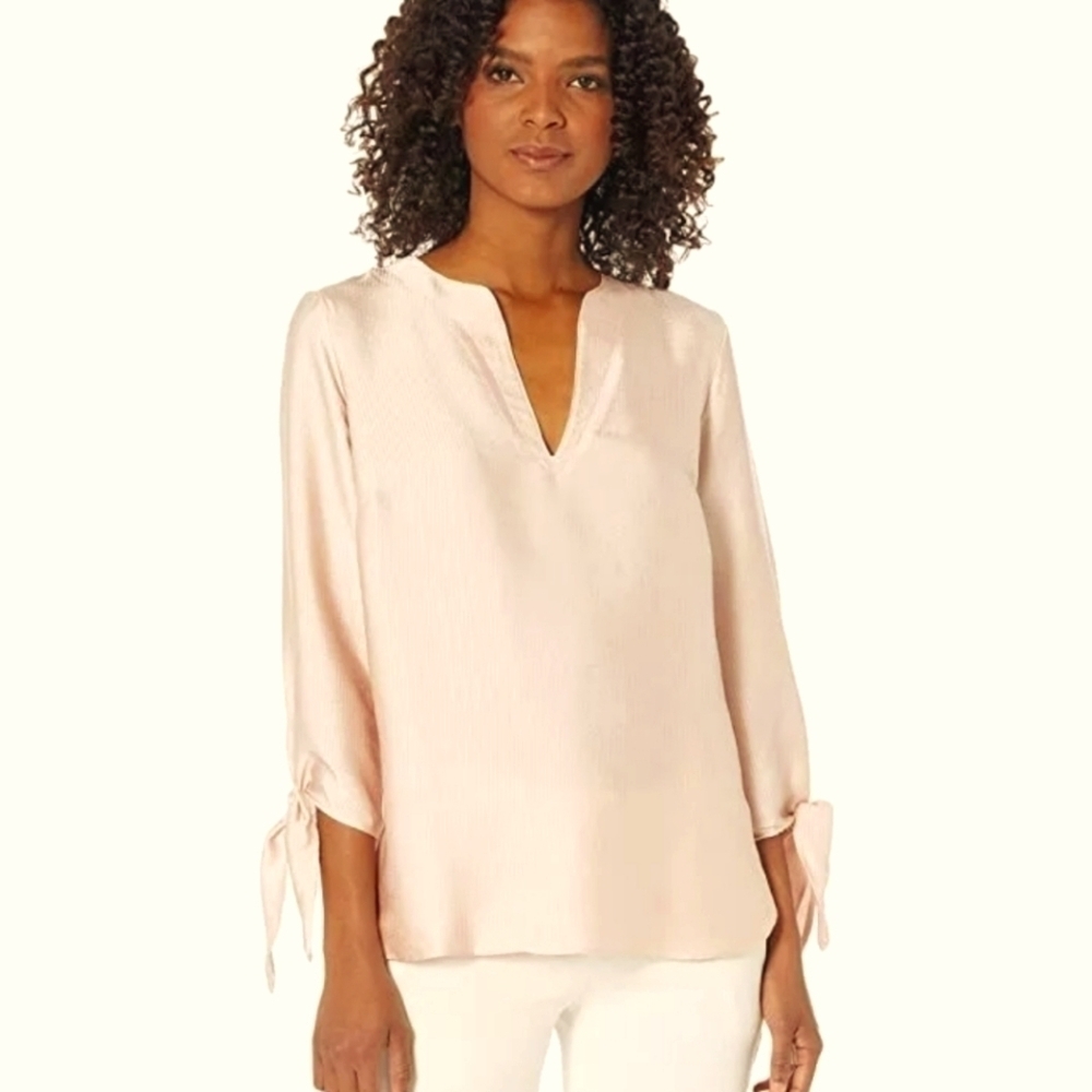 Michael Kors Solid Satin Women's Tie Top Shirt Size 1X